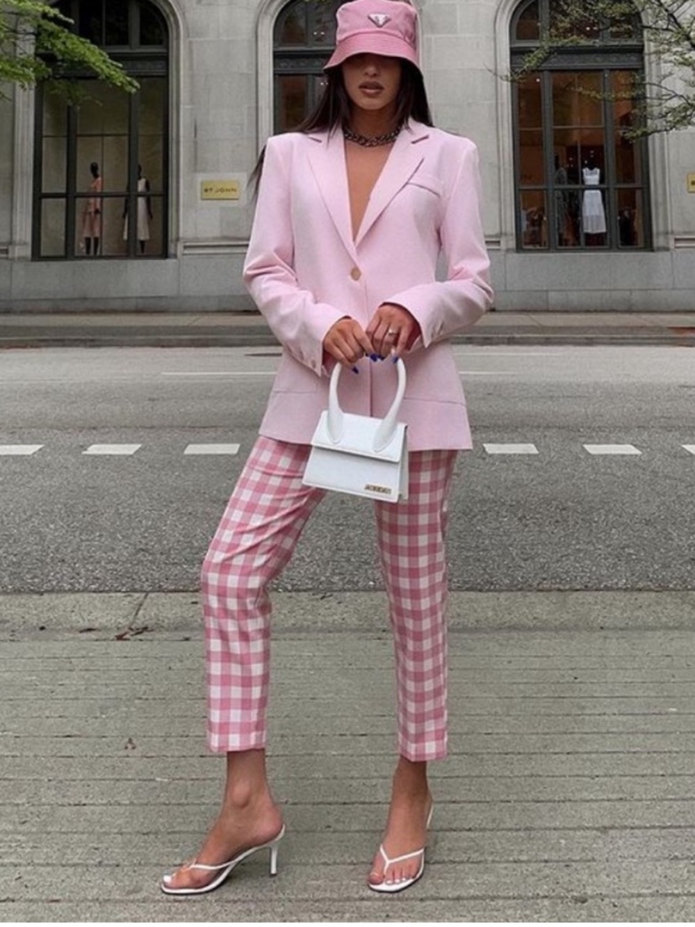 Zara Pink Gingham Ankle Pants Zara High Waisted Gingham Pants Size S